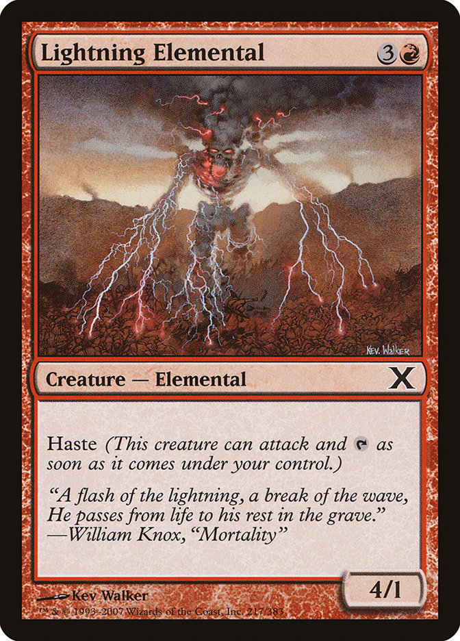 Lightning Elemental [Tenth Edition] | Chromatic Games