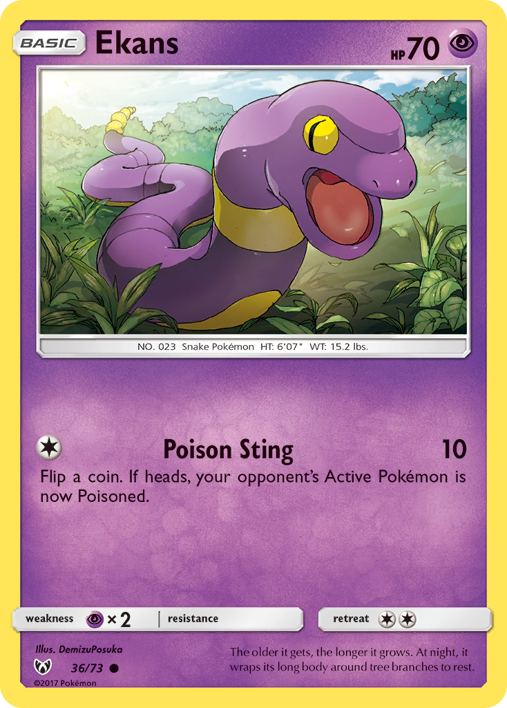 Ekans (36/73) [Sun & Moon: Shining Legends] | Chromatic Games