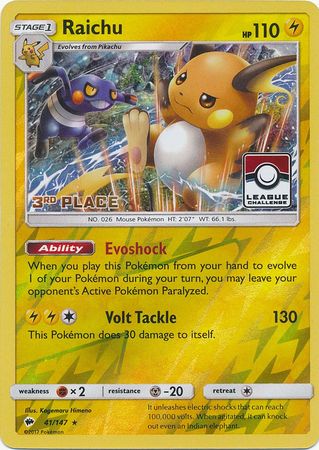 Raichu (League Promo 3rd Place) [League & Championship Cards] | Chromatic Games