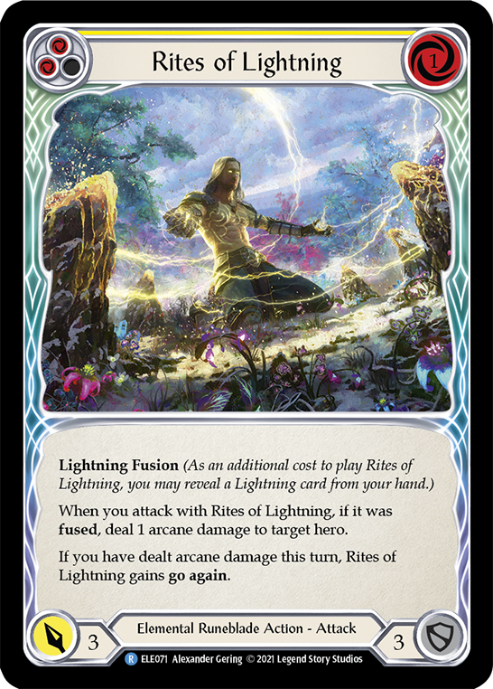 Rites of Lightning (Yellow) [ELE071] (Tales of Aria)  1st Edition Normal | Chromatic Games