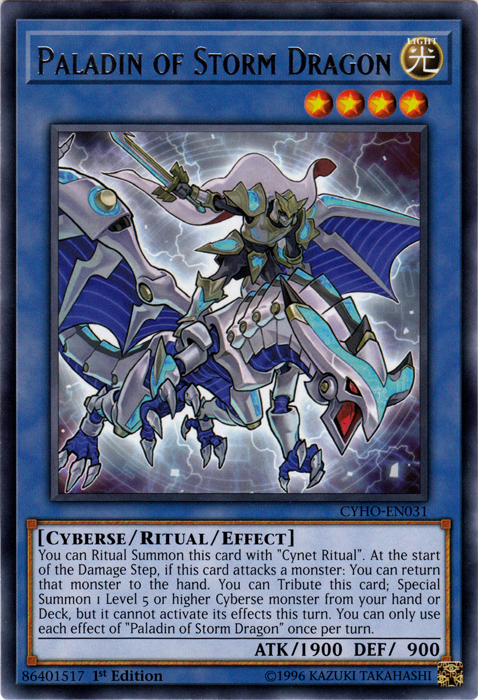 Paladin of Storm Dragon [CYHO-EN031] Rare | Chromatic Games