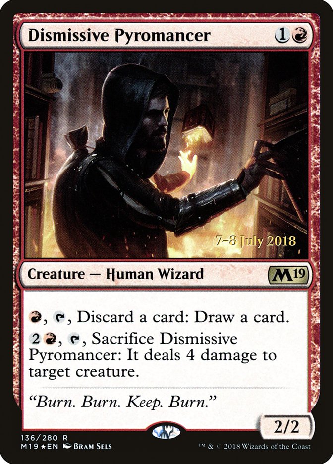 Dismissive Pyromancer [Core Set 2019 Prerelease Promos] | Chromatic Games