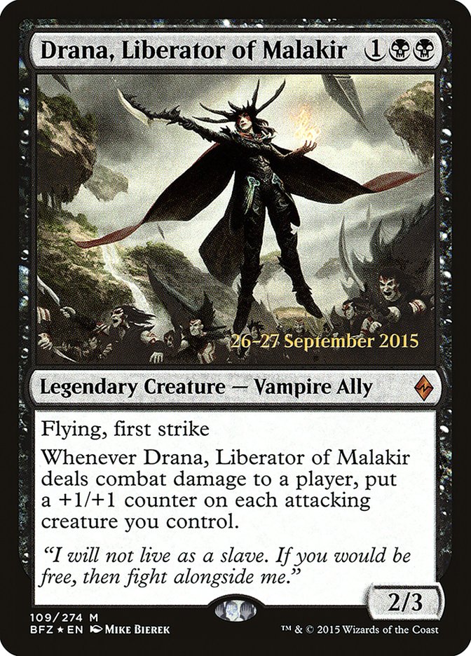 Drana, Liberator of Malakir [Battle for Zendikar Prerelease Promos] | Chromatic Games