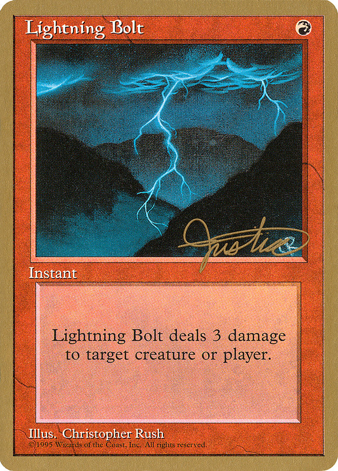 Lightning Bolt (Mark Justice) [Pro Tour Collector Set] | Chromatic Games