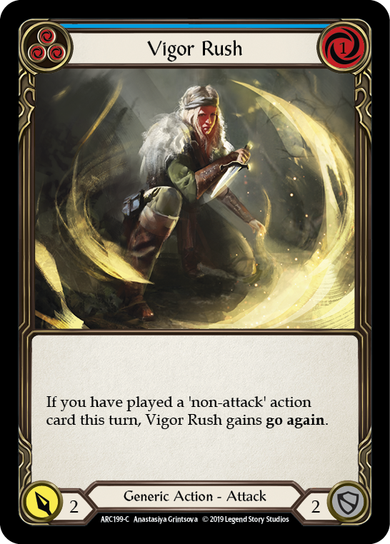 Vigor Rush (Blue) [ARC199-C] (Arcane Rising)  1st Edition Rainbow Foil | Chromatic Games