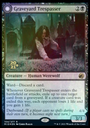 Graveyard Trespasser // Graveyard Glutton [Innistrad: Midnight Hunt Prerelease Promos] | Chromatic Games