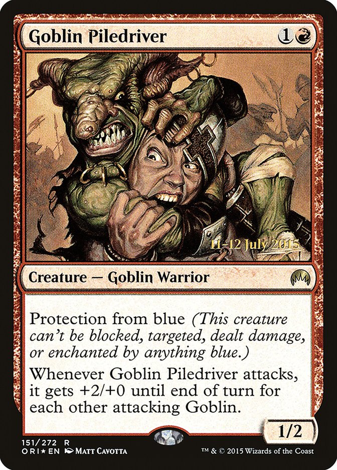 Goblin Piledriver [Magic Origins Prerelease Promos] | Chromatic Games