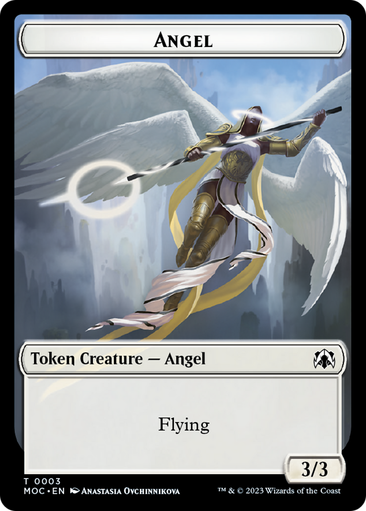 Angel (3) // Demon Double-Sided Token [March of the Machine Commander Tokens] | Chromatic Games