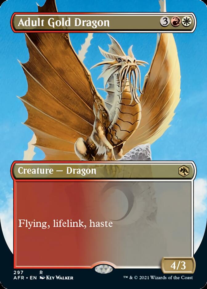 Adult Gold Dragon (Borderless Alternate Art) [Dungeons & Dragons: Adventures in the Forgotten Realms] | Chromatic Games