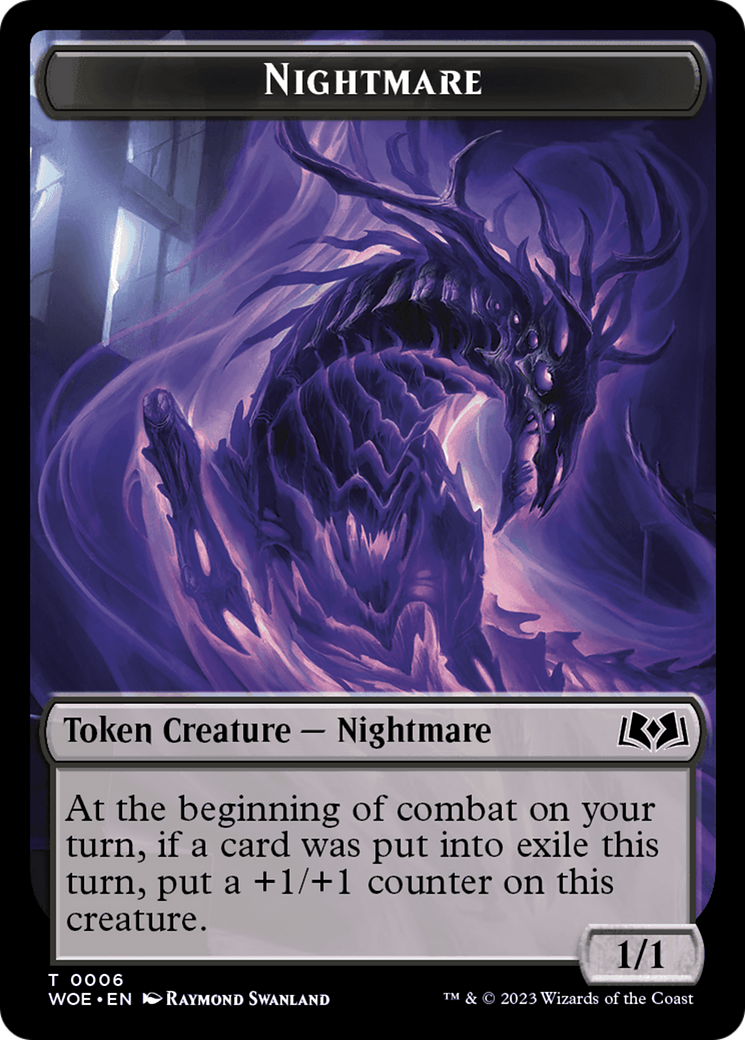 Nightmare // Food (0013) Double-Sided Token [Wilds of Eldraine Tokens] | Chromatic Games