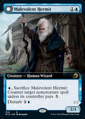 Malevolent Hermit // Benevolent Geist (Extended Art) [Innistrad: Midnight Hunt] | Chromatic Games