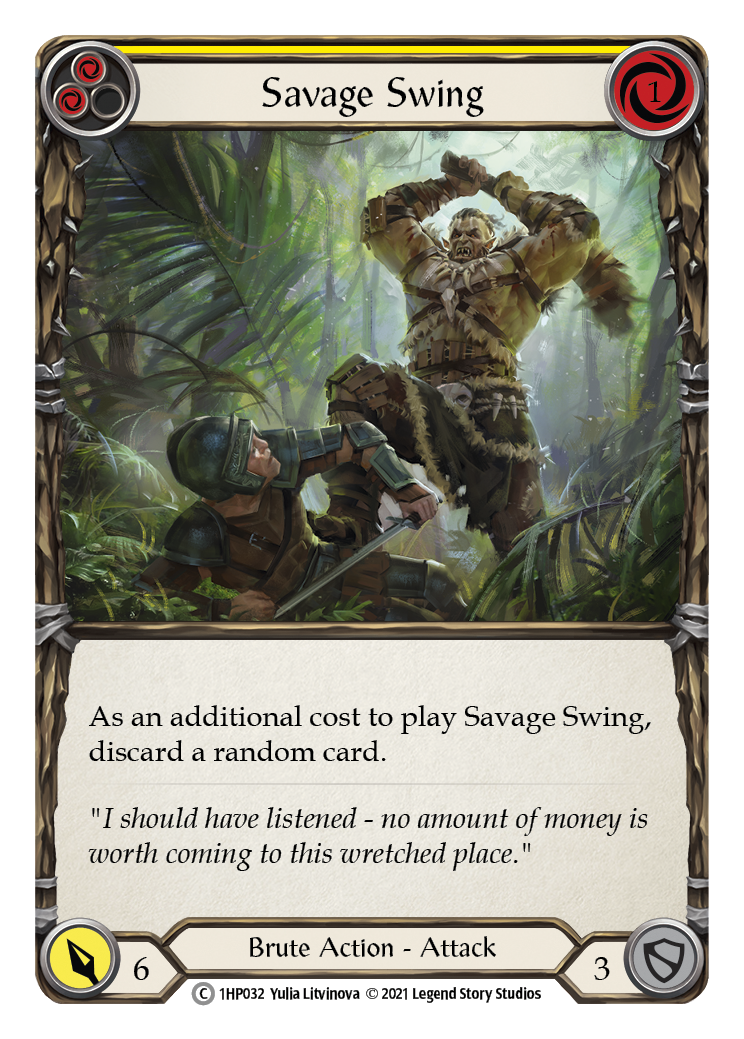 Savage Swing (Yellow) [1HP032] (History Pack 1) | Chromatic Games