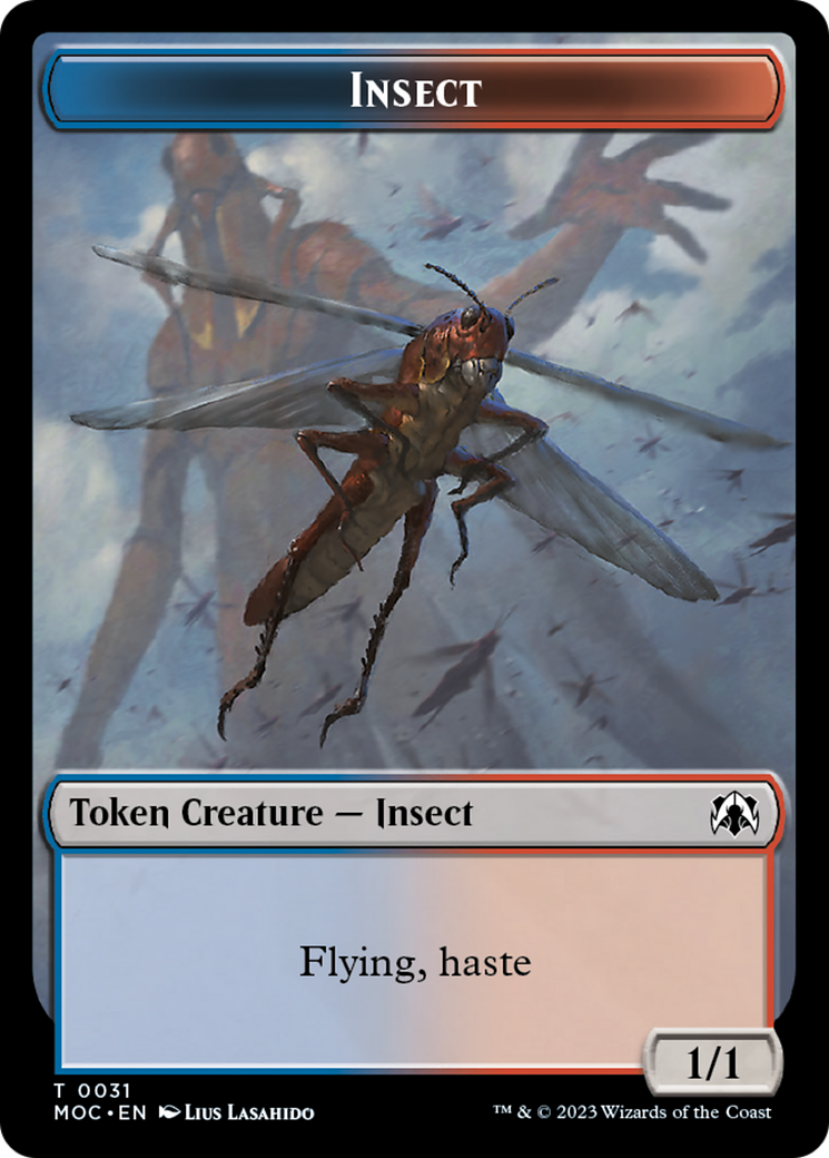 Soldier // Insect Double-Sided Token [March of the Machine Commander Tokens] | Chromatic Games