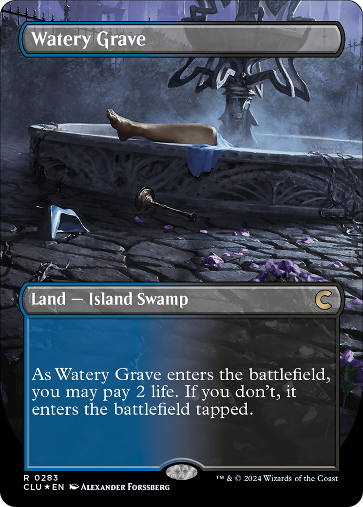 Watery Grave (Borderless) [Ravnica: Clue Edition] | Chromatic Games