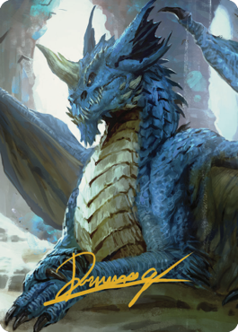 Young Blue Dragon Art Card (Gold-Stamped Signature) [Commander Legends: Battle for Baldur's Gate Art Series] | Chromatic Games