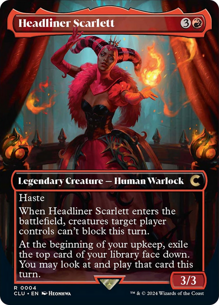 Headliner Scarlett (Borderless) [Ravnica: Clue Edition] | Chromatic Games