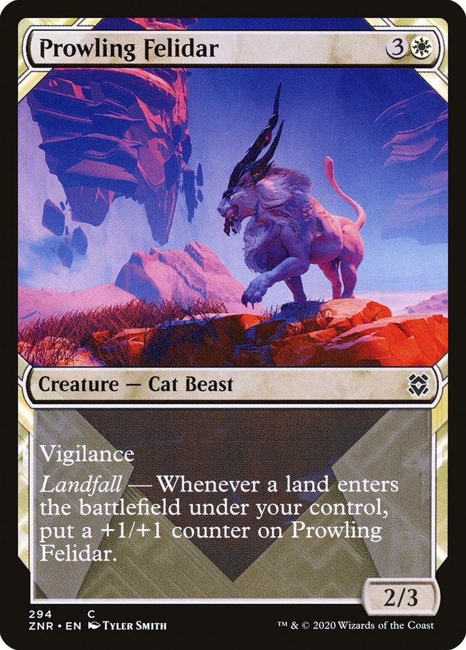 Prowling Felidar (Showcase) [Zendikar Rising] | Chromatic Games