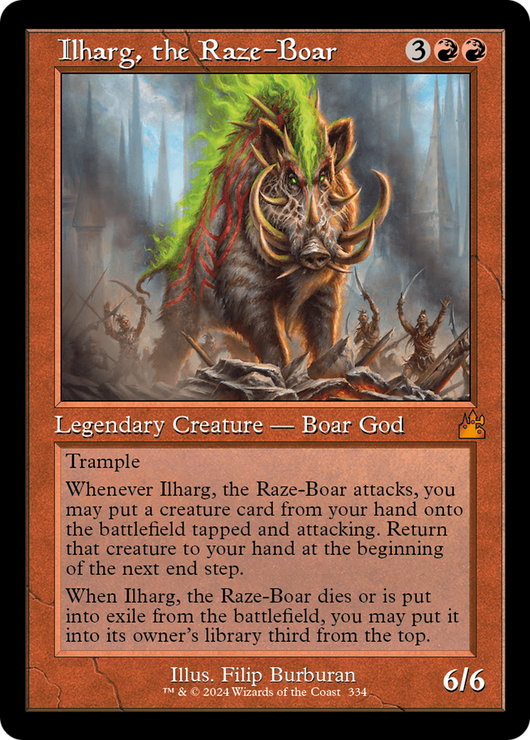 Ilharg, the Raze-Boar (Retro Frame) [Ravnica Remastered] | Chromatic Games