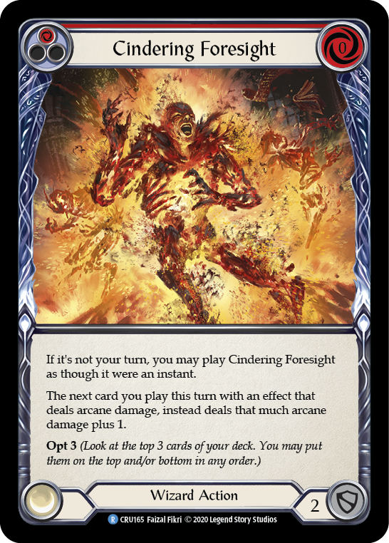 Cindering Foresight (Red) [CRU165] (Crucible of War)  1st Edition Rainbow Foil | Chromatic Games