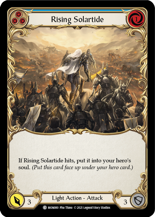 Rising Solartide (Blue) [MON080-RF] (Monarch)  1st Edition Rainbow Foil | Chromatic Games