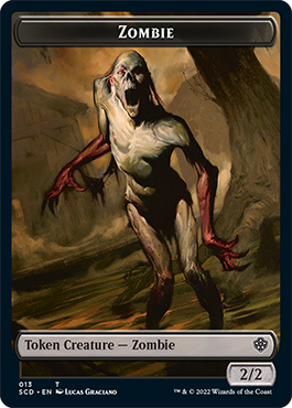 Zombie // Zombie Knight Double-Sided Token [Starter Commander Decks] | Chromatic Games