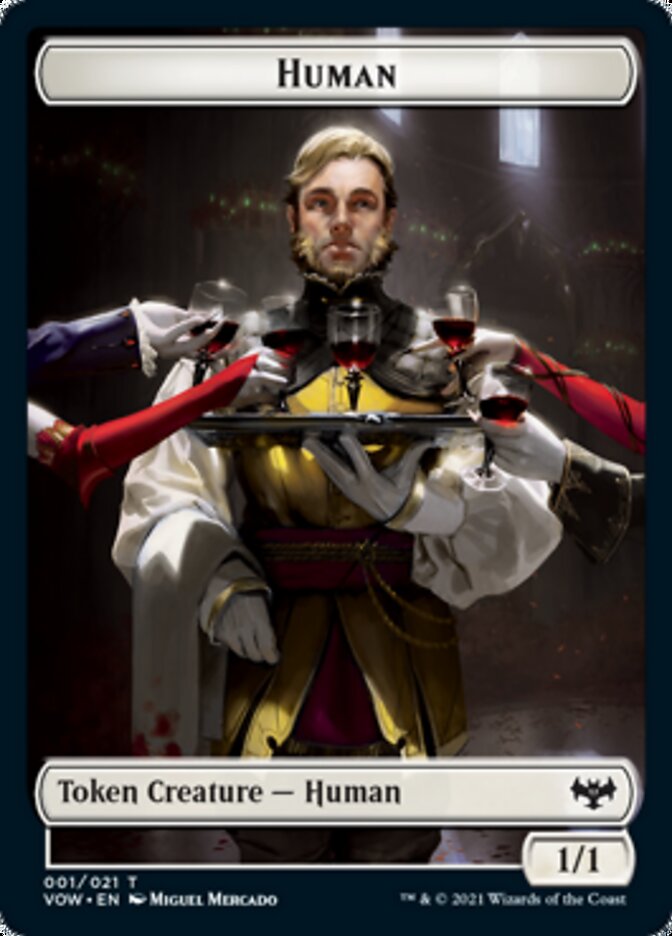 Human (001) // Spirit (002) Double-Sided Token [Innistrad: Crimson Vow Tokens] | Chromatic Games