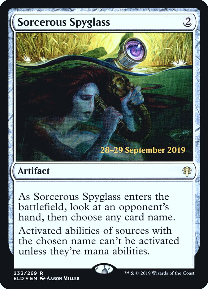 Sorcerous Spyglass [Throne of Eldraine Prerelease Promos] | Chromatic Games