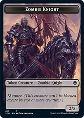 Zombie // Zombie Knight Double-Sided Token [Starter Commander Decks] | Chromatic Games