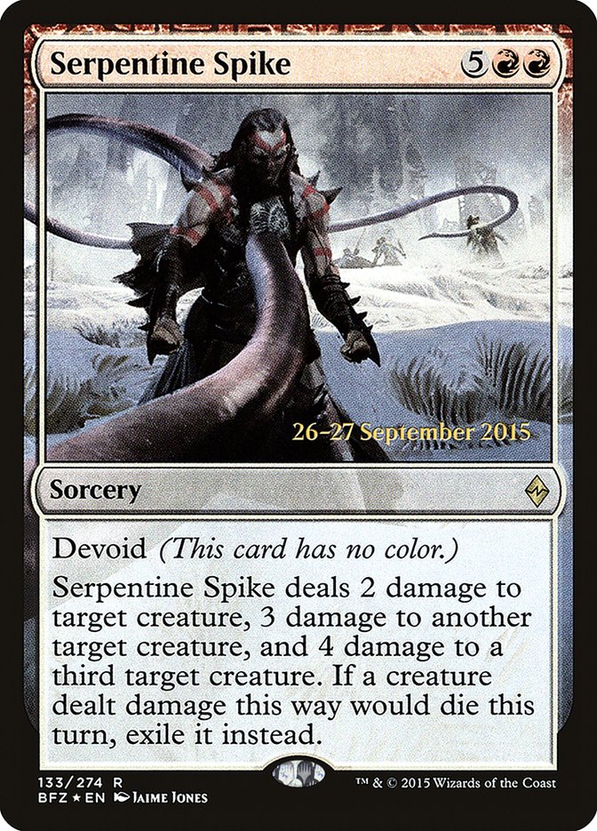 Serpentine Spike [Battle for Zendikar Prerelease Promos] | Chromatic Games