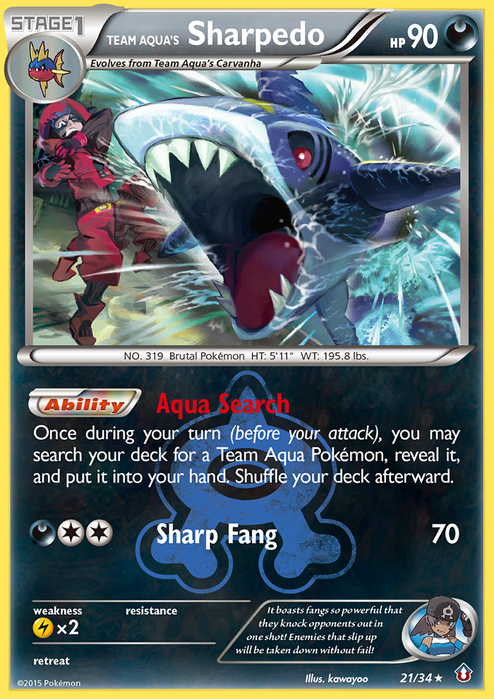 Team Aqua's Sharpedo (21/34) [XY: Double Crisis] | Chromatic Games