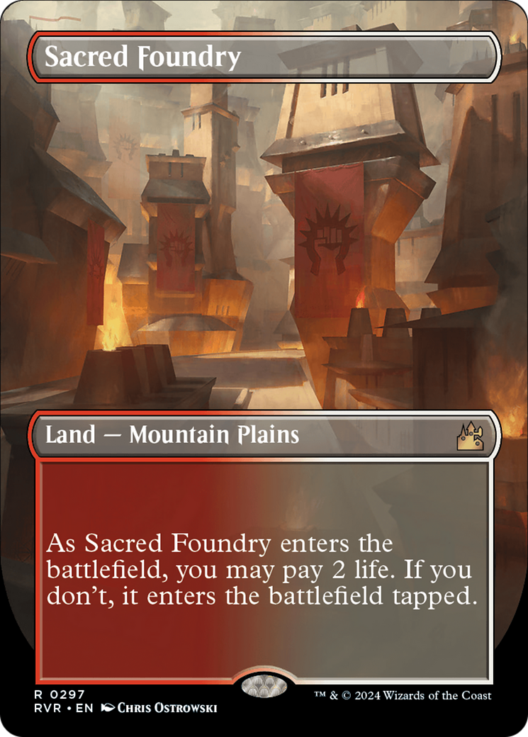 Sacred Foundry (Borderless) [Ravnica Remastered] | Chromatic Games