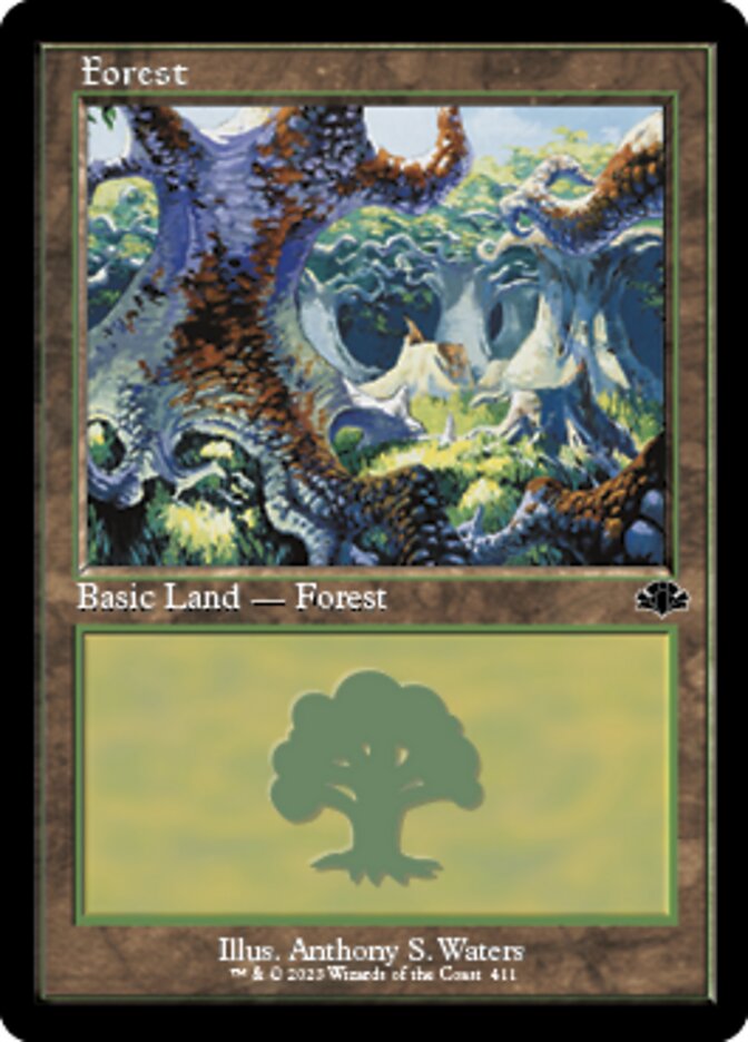 Forest (411) (Retro) [Dominaria Remastered] | Chromatic Games