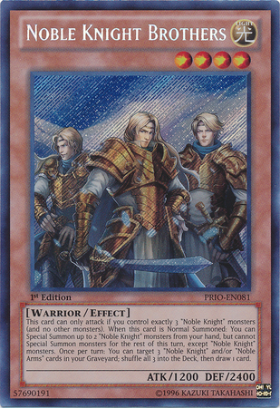 Noble Knight Brothers [PRIO-EN081] Secret Rare | Chromatic Games