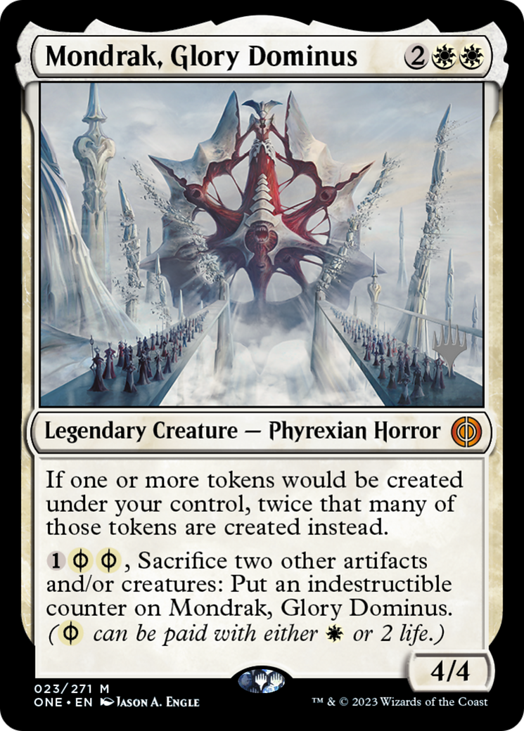 Mondrak, Glory Dominus (Promo Pack) [Phyrexia: All Will Be One Promos] | Chromatic Games