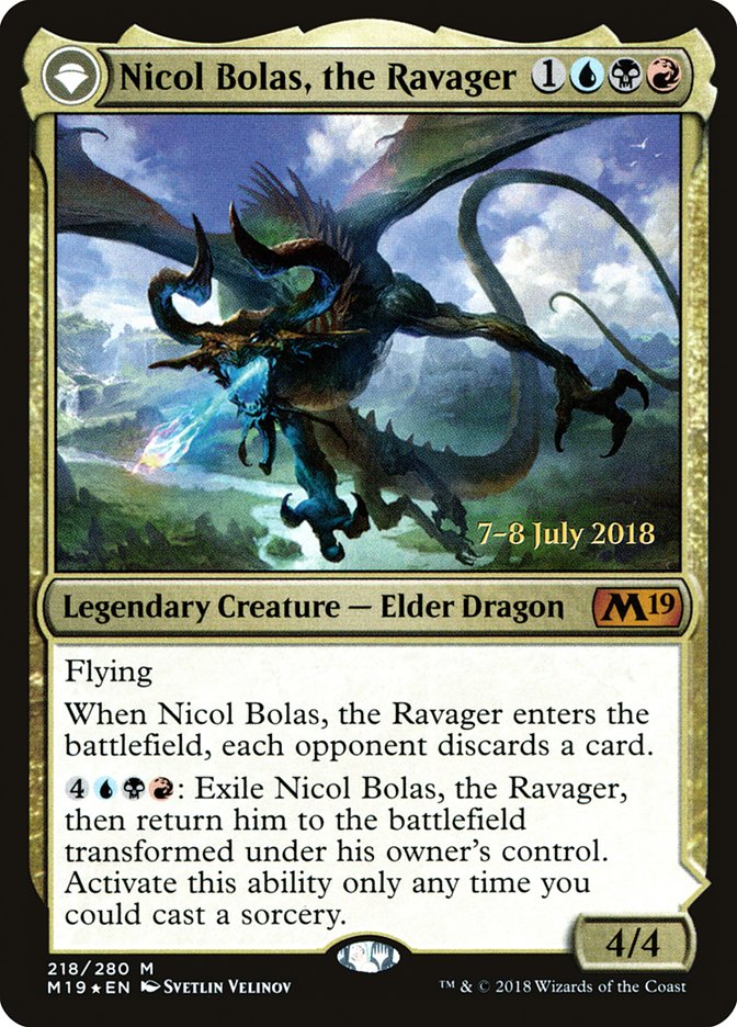 Nicol Bolas, the Ravager // Nicol Bolas, the Arisen [Core Set 2019 Prerelease Promos] | Chromatic Games