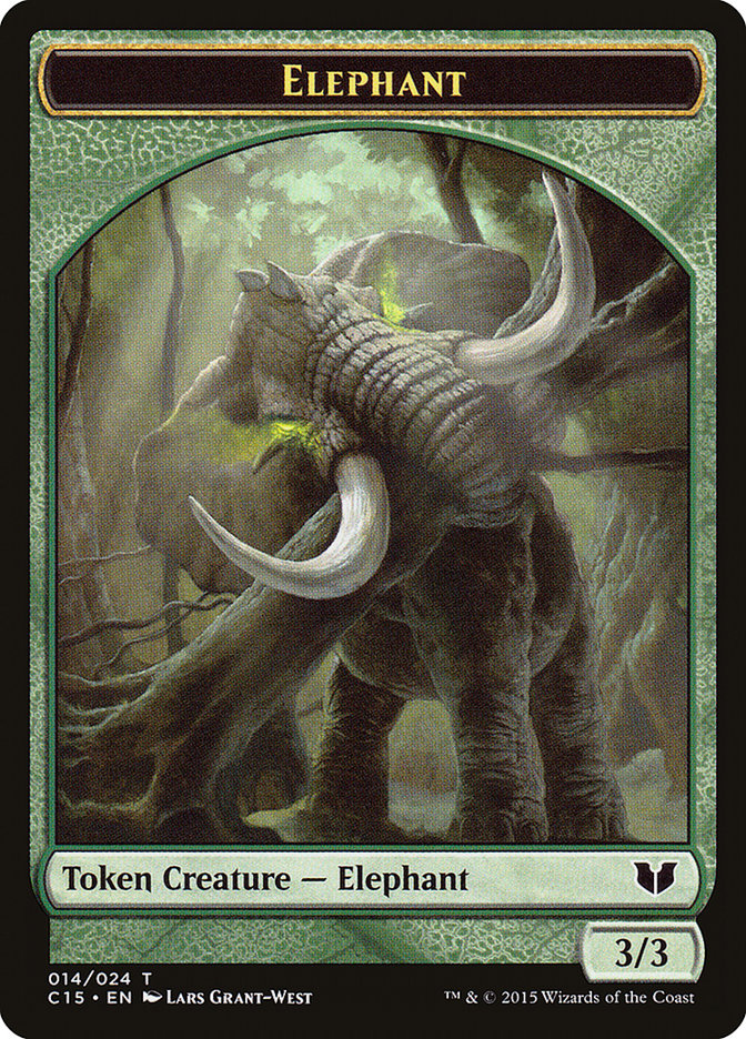 Zombie // Elephant Double-Sided Token [Commander 2015 Tokens] | Chromatic Games