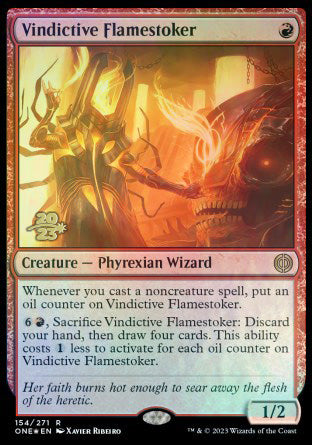 Vindictive Flamestoker [Phyrexia: All Will Be One Prerelease Promos] | Chromatic Games