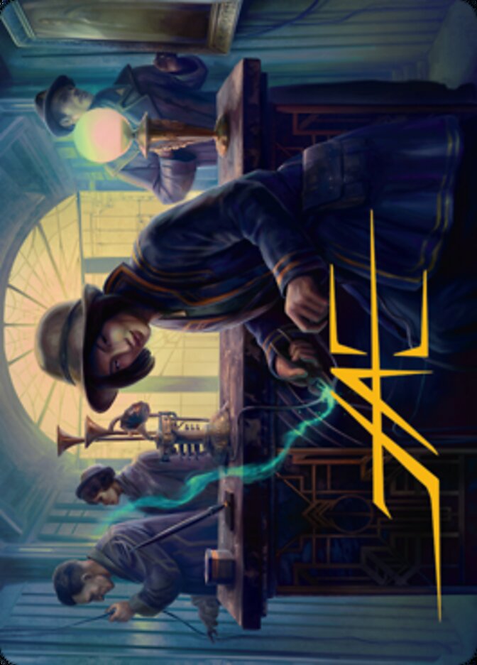 Wiretapping Art Card (Gold-Stamped Signature) [Streets of New Capenna Art Series] | Chromatic Games