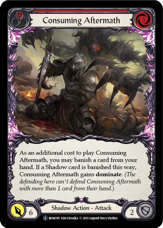 Consuming Aftermath (Red) [U-MON195-RF] (Monarch Unlimited)  Unlimited Rainbow Foil | Chromatic Games