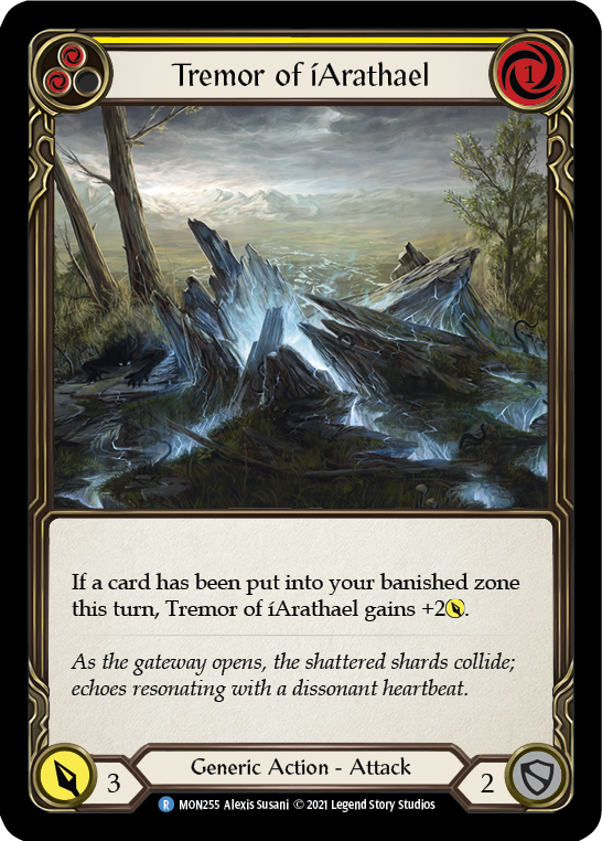 Tremor of iArathael (Yellow) [MON255-RF] (Monarch)  1st Edition Rainbow Foil | Chromatic Games