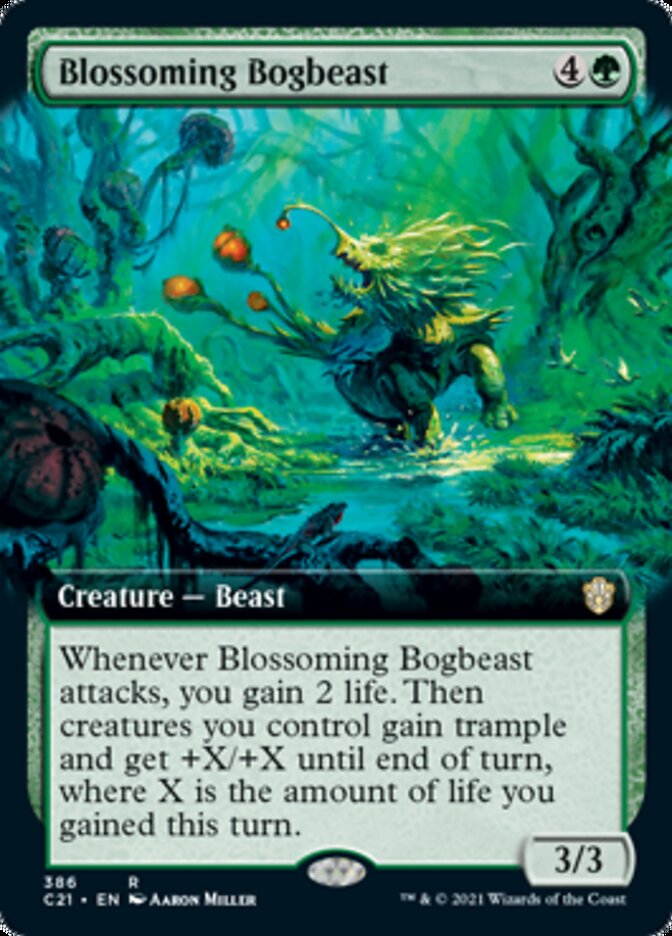 Blossoming Bogbeast (Extended Art) [Commander 2021] | Chromatic Games