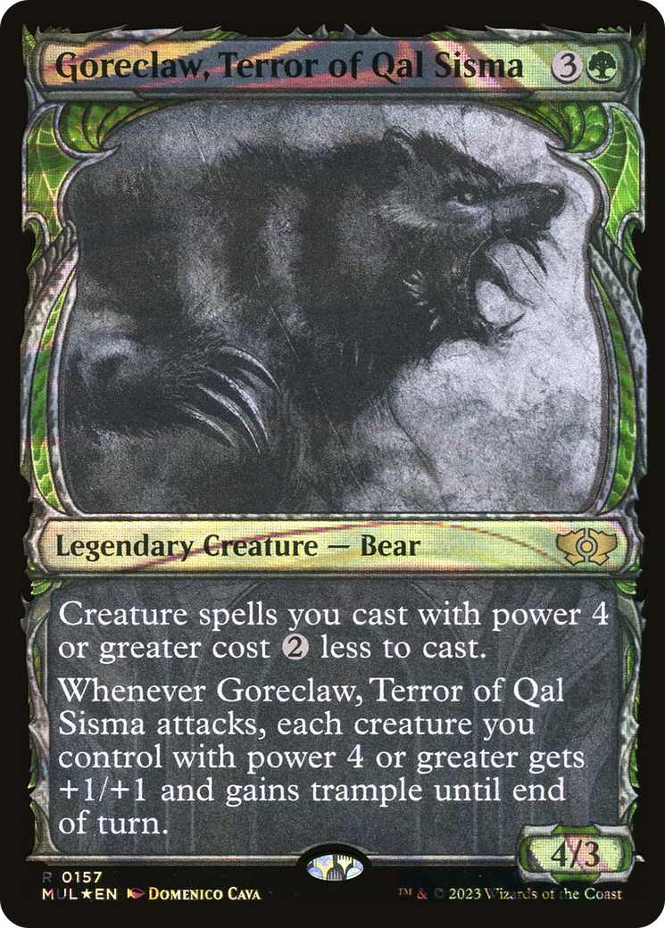 Goreclaw, Terror of Qal Sisma (Halo Foil) [Multiverse Legends] | Chromatic Games