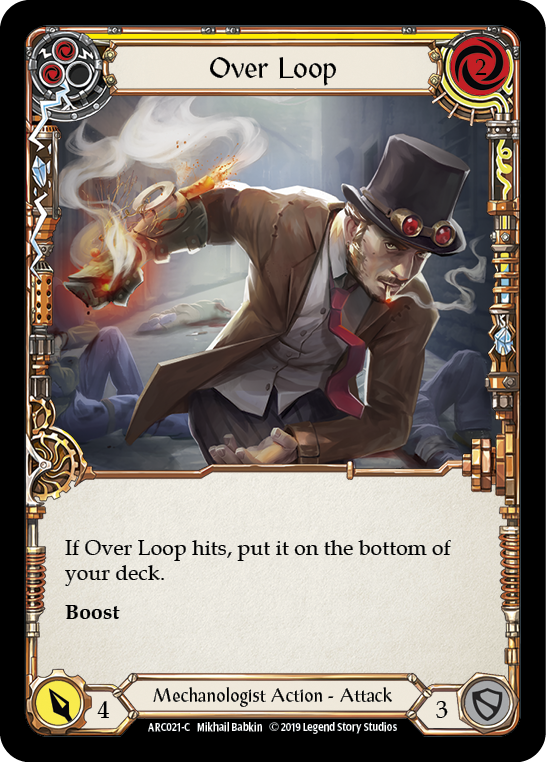 Over Loop (Yellow) [ARC021-C] (Arcane Rising)  1st Edition Rainbow Foil | Chromatic Games