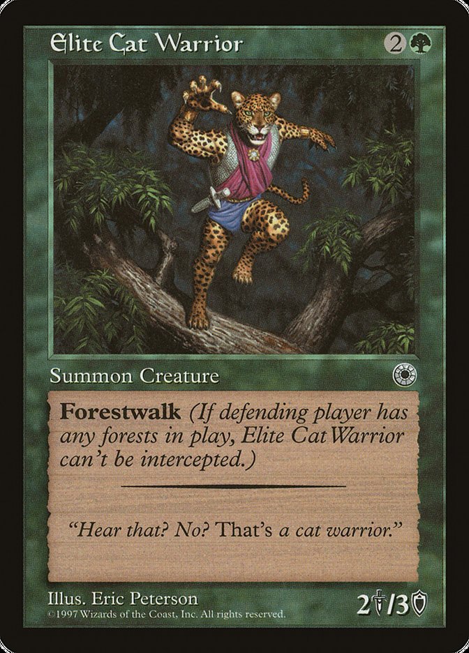 Elite Cat Warrior (With Flavor Text) [Portal] | Chromatic Games