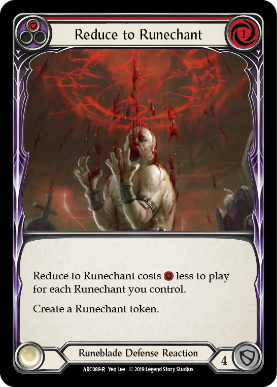 Reduce to Runechant (Red) [ARC088-R] (Arcane Rising)  1st Edition Rainbow Foil | Chromatic Games