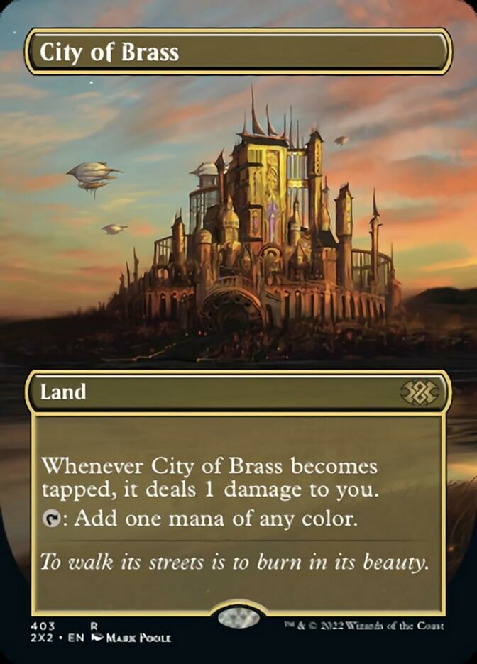 City of Brass (Borderless Alternate Art) [Double Masters 2022] | Chromatic Games