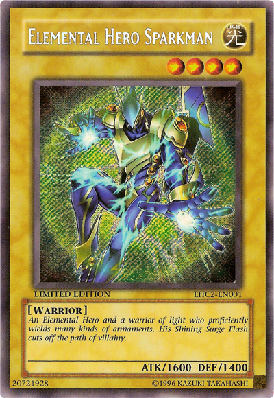 Elemental HERO Sparkman [EHC2-EN001] Secret Rare | Chromatic Games