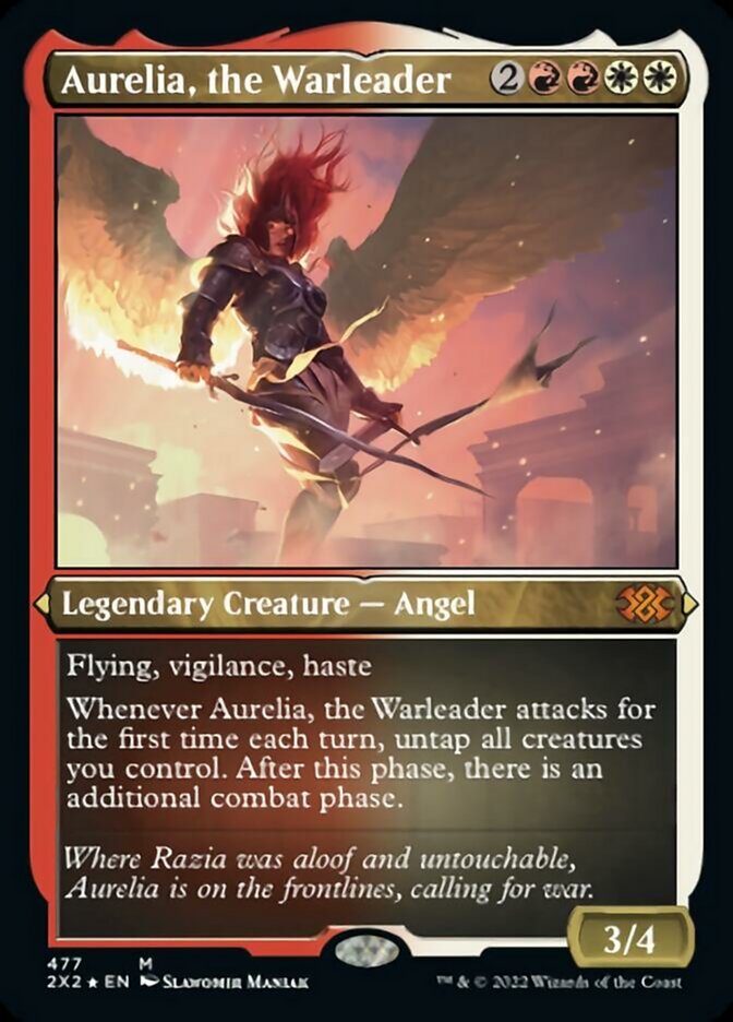 Aurelia, the Warleader (Foil Etched) [Double Masters 2022] | Chromatic Games