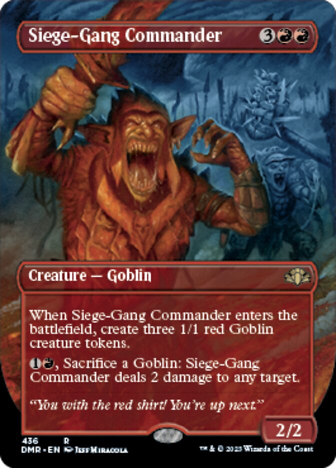 Siege-Gang Commander (Borderless Alternate Art) [Dominaria Remastered] | Chromatic Games