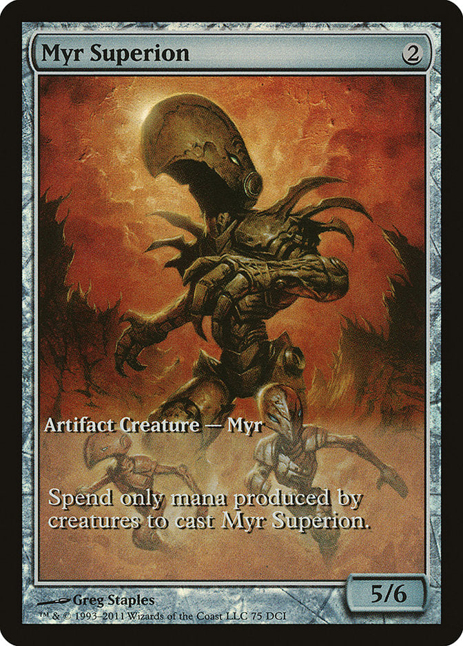 Myr Superion (Game Day) (Extended Art) [New Phyrexia Promos] | Chromatic Games